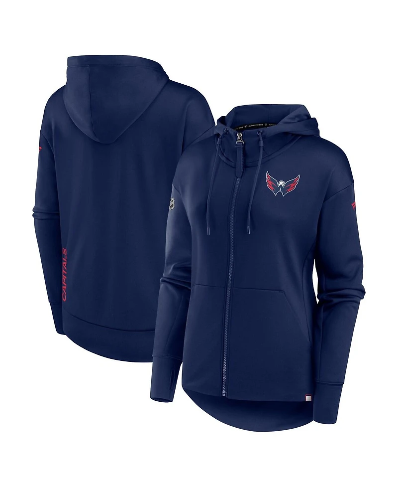 Women's Fanatics Navy Washington Capitals Authentic Pro Scuba Full-Zip Hoodie