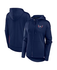 Women's Fanatics Navy Washington Capitals Authentic Pro Scuba Full-Zip Hoodie