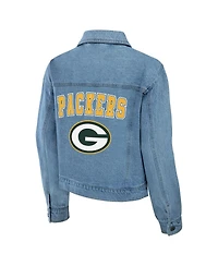 Women's Wear by Erin Andrews Green Bay Packers Full-Snap Denim Jacket