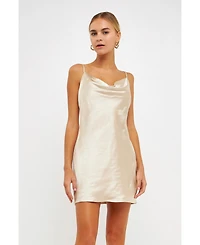 endless rose Women's Satin Slip Mini Dress