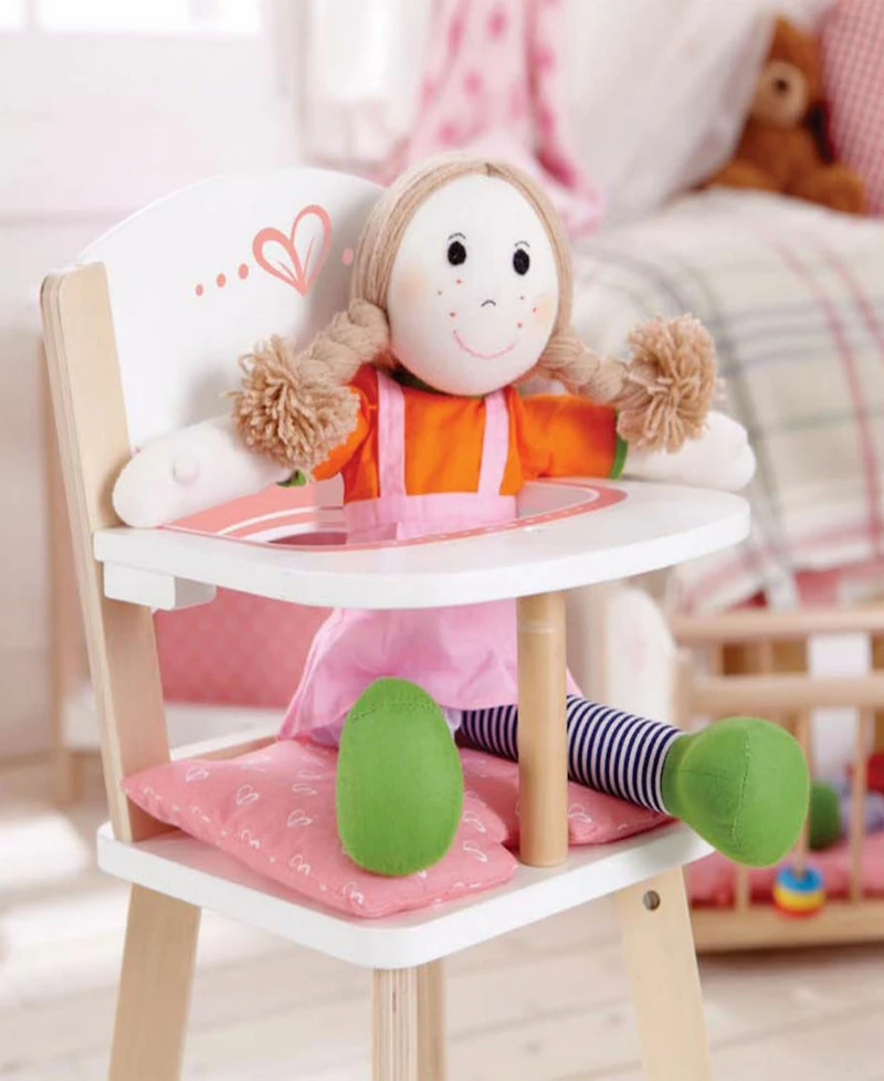 Hape Baby Doll Pink Hearts Highchair