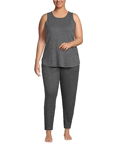 Lands' End Women's Plus Cozy 3 Piece Pajama Set - Robe Top and Pants