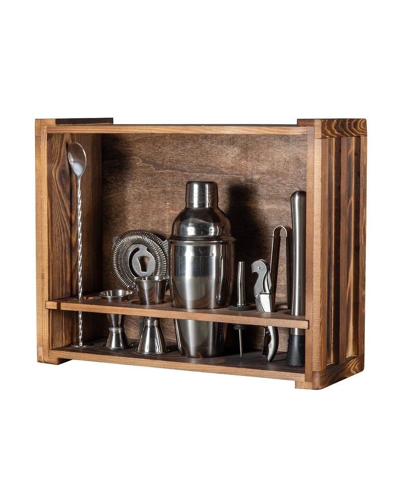 Legacy Fired Pine Wood Bar Tool 10 Piece Set