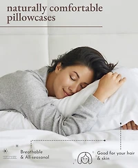 Queen Pillowcases - 100% Cotton, Set of 2 Soft & Cooling Sateen Weave Cases, Perfect Fit for Pillows by California Design Den