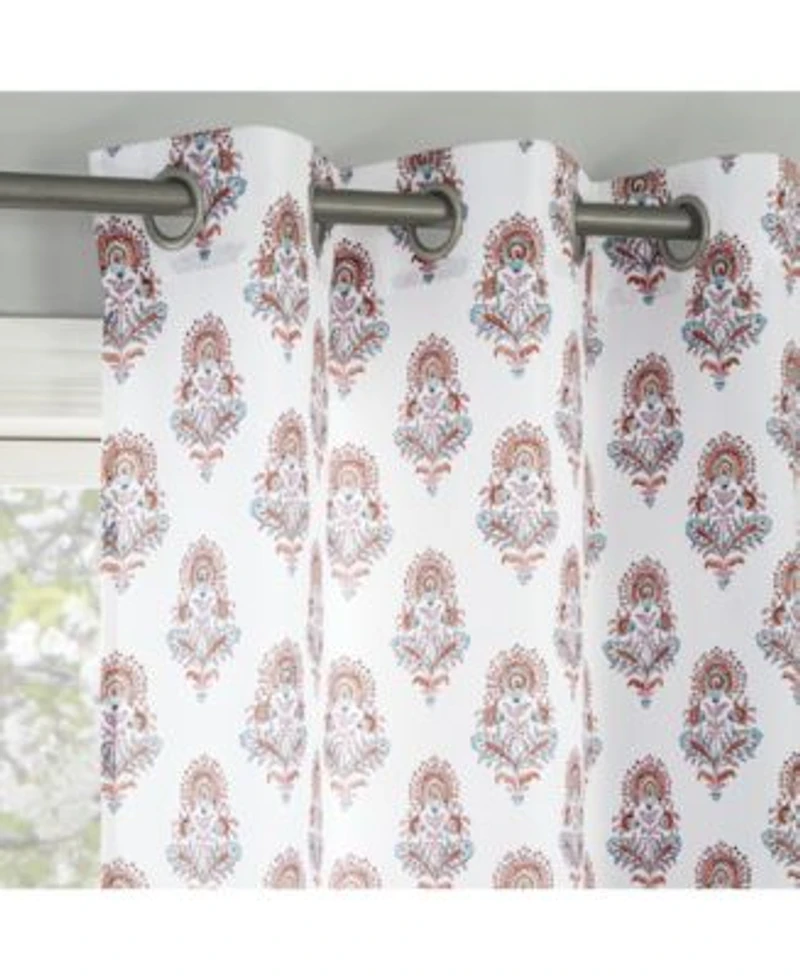 Avie Global Medallion Semi Sheer Grommet Curtains