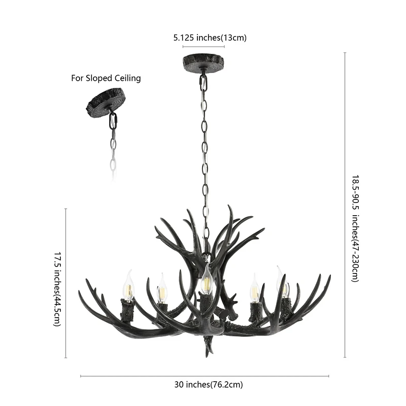 Jonathan Y Eldora Adjustable Resin Antler Led Chandelier