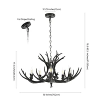Jonathan Y Eldora Adjustable Resin Antler Led Chandelier