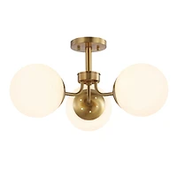 Jonathan Y Marcel Bistro Bohemian Farmhouse Ironfrosted Glass Led Semi Flush Mount