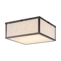 Grant Minimalist Industrial Square Linen Iron Led Flush Mount Ceiling Light