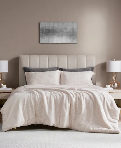 Royal Luxe Faux Fur to Mink Reversible 3 Piece Comforter Set, Full/Queen