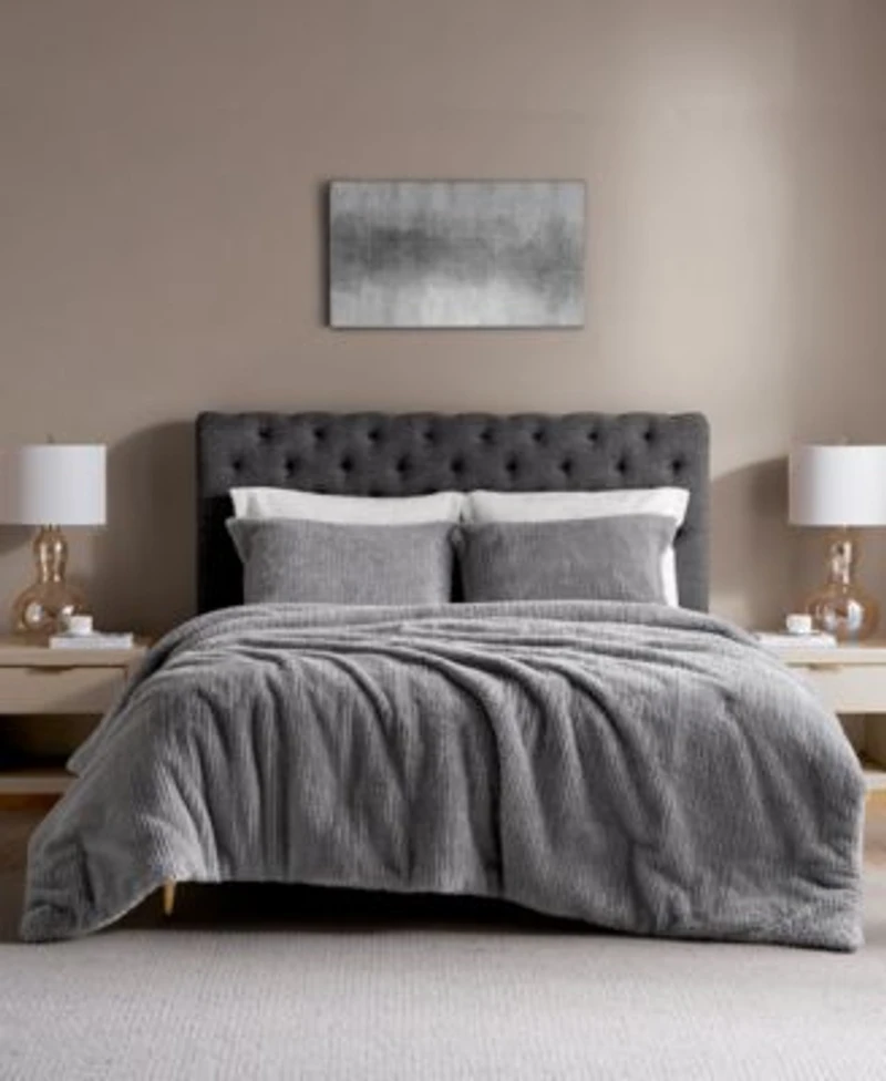 Royal Luxe Faux Fur To Mink Reversible 3 Piece Comforter Set