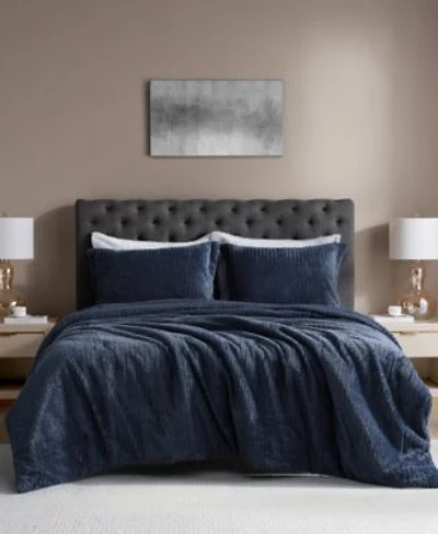 Royal Luxe Faux Fur To Mink Reversible 3 Piece Comforter Set