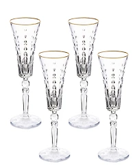 Lorren Home Trends Marilyn Gold-Tone Flutes, Set of 4