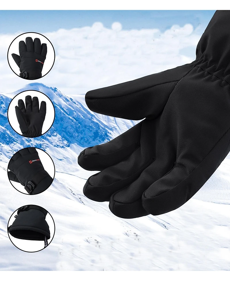 Alpine Swiss Mens Waterproof Ski Gloves Snowboarding 3M Thinsulate Winter