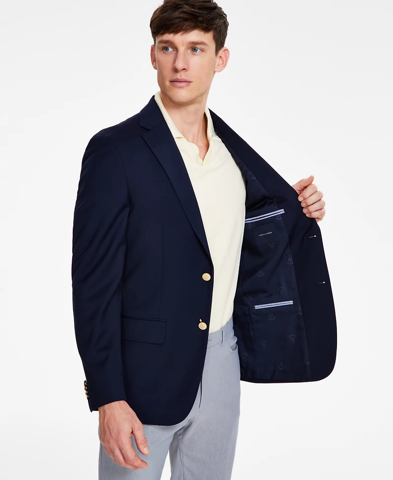 Tommy Hilfiger Men's Modern-Fit Solid Navy Blazer