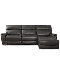 Closeout! Hutchenson 114.5" 3-Pc. Zero Gravity Leather Sectional with 1 Power Recliner and Chaise, Created for Macy's
