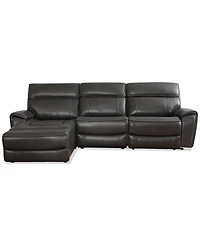 Closeout! Hutchenson 114.5" 3-Pc. Zero Gravity Leather Sectional with 2 Power Recliners and Chaise, Created for Macy's