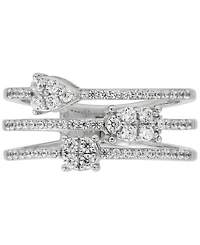 Forever Grown Diamonds Lab Grown Diamond Multi-Row Mini Cluster Ring (1/2 ct. t.w.) in Sterling Silver