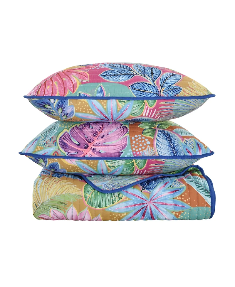 J by J Queen Hanalei Tropical 3-Pc Quilt Set, King/California King