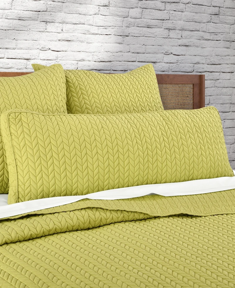 J by Queen Cayman Quilted Decorative Pillow, 14" x 40"