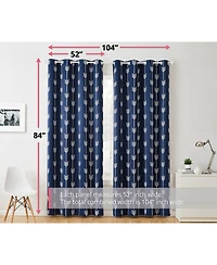 Hlc.me Arrow Printed Privacy Blackout Energy Efficient Room Darkening Thermal Grommet Window Curtain Drape Panels for Bedroom