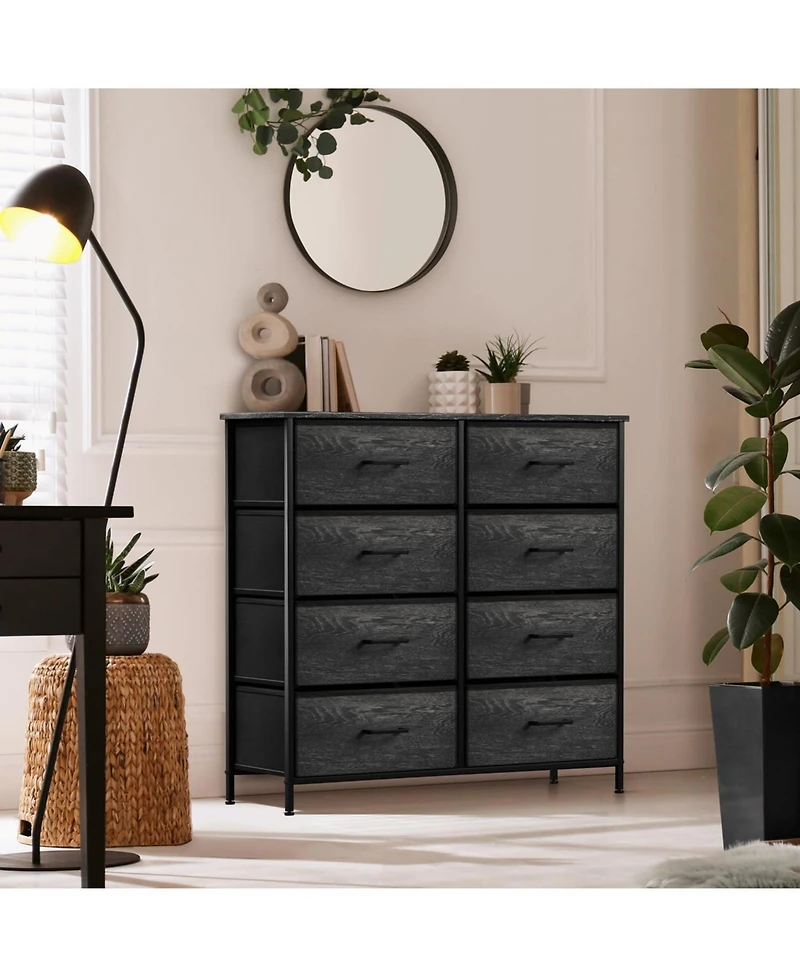 Sorbus 8 Drawers Dresser- Storage Unit with Steel Frame, Wood Top, Fabric Bins - for Bedroom, Closet, Office, and more