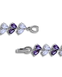 Macy's Cubic Zirconia Purple Clear Alternate Link Bracelet