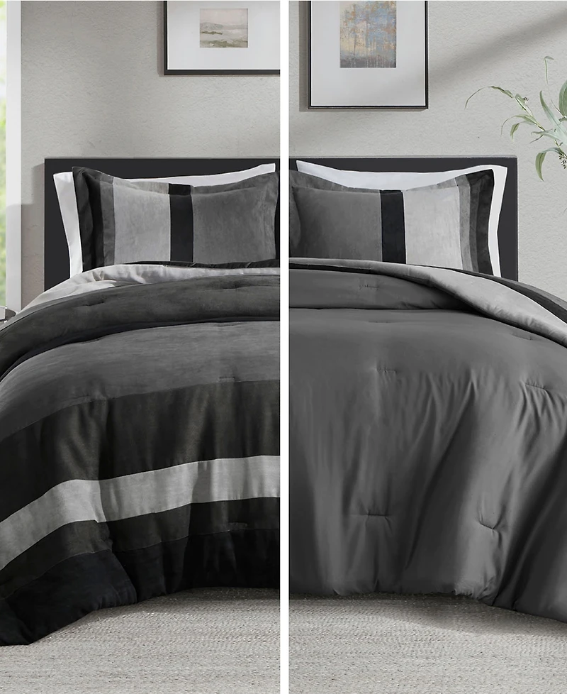 510 Design Boulder Stripe Micro Suede 2-Pc. Comforter Set, Twin/Twin Xl