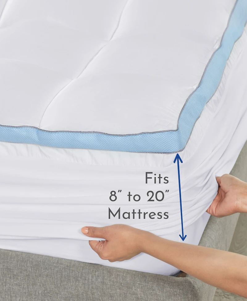 Extra Thick Cooling Mattress Topper King Size, Plush Pillow-Top King Mattress Topper by California Design Den