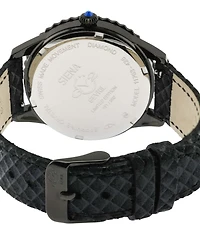 GV2 by Gevril Women's Swiss Quartz Siena Black Leather Watch 38mm