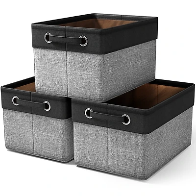 Sorbus 3 Pack Large Sturdy Foldable Fabric Storage Bins with Handles - Lightweight and durable