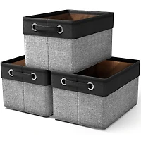 Sorbus 3 Pack Large Sturdy Foldable Fabric Storage Bins with Handles - Lightweight and durable