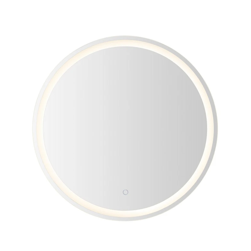 Jonathan Y Dane Round Frameless Anti-Fog Aluminum Frontback Lit Tri Color Led Bathroom Vanity Mirror with Sm