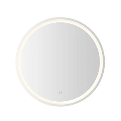 Jonathan Y Dane Round Frameless Anti-Fog Aluminum Frontback Lit Tri Color Led Bathroom Vanity Mirror with Sm