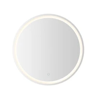 Jonathan Y Dane Round Frameless Anti-Fog Aluminum Frontback Lit Tri Color Led Bathroom Vanity Mirror with Sm