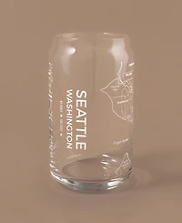 Narbo The Can Seattle Map 16 oz Everyday Glassware, Set of 2