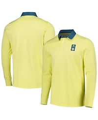 Men's adidas 2023 Player Yellow New York Red Bulls Travel Long Sleeve Polo Shirt