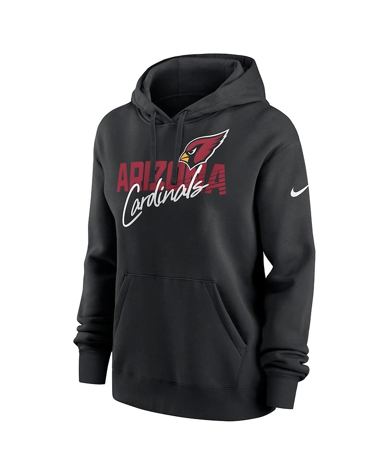 Women's Nike Black Arizona Cardinals Wordmark Club Fleece Pullover Hoodie