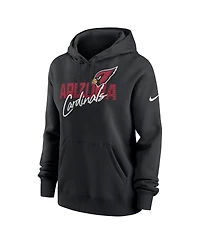 Women's Nike Black Arizona Cardinals Wordmark Club Fleece Pullover Hoodie