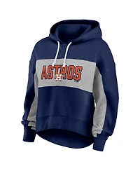 Women's Fanatics Navy Houston Astros Filled Stat Sheet Pullover Hoodie