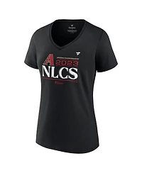 Women's Fanatics Black Arizona Diamondbacks 2023 Division Series Winner Locker Room V-Neck T-shirt