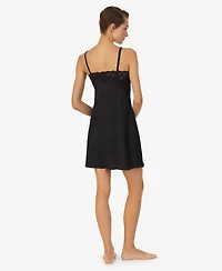 Lauren Ralph Lace-Trim Satin Chemise Nightgown Lingerie