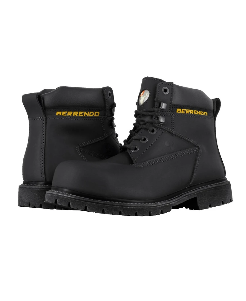 Berrendo Men's 6” Steel Toe Work Boots for Men – Electrical Hazard – Oil and Slip Resistant