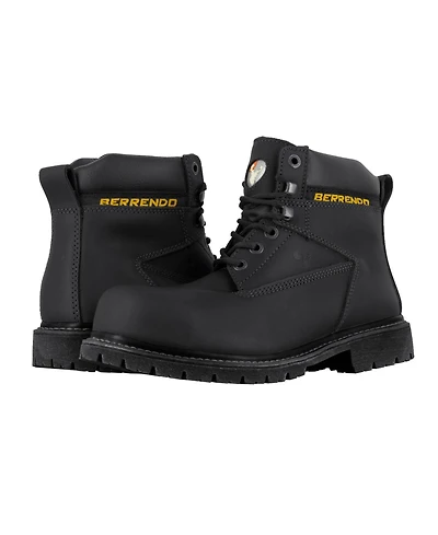Berrendo Men's 6” Steel Toe Work Boots for Men – Electrical Hazard – Oil and Slip Resistant