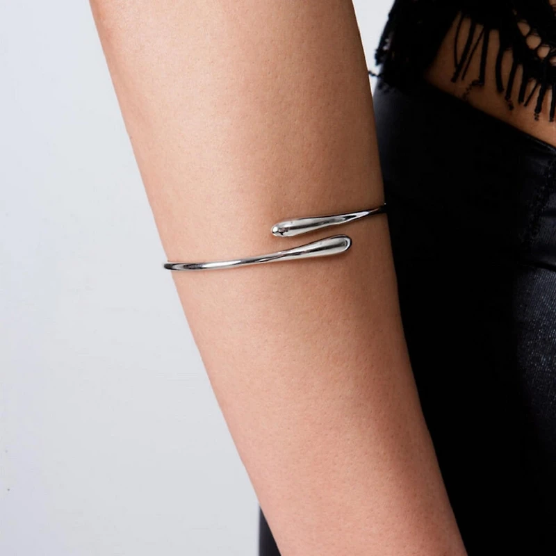 Cross Open Drop Bangle Bracelet