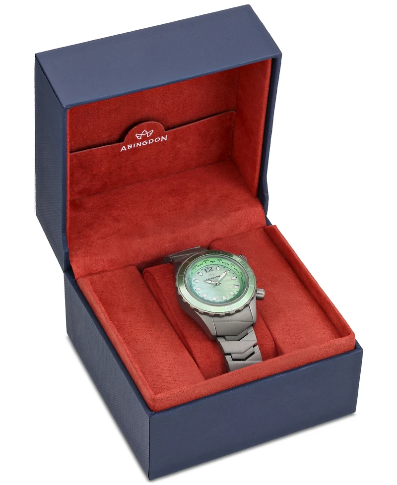 Abingdon Co. Women's Automatic Marina Divers Silver-Tone Titanium Bracelet Watch 40mm