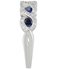 Emerald (5/8 ct. t.w.) & Diamond (1/4 ct. t.w.) Infinity Ring in 14k White Gold (Also in Ruby & Sapphire)