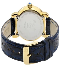 GV2 by Gevril Women's Marsala Blue Leather Watch 37mm