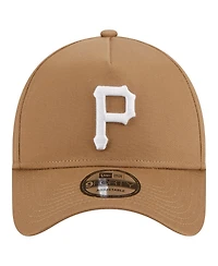 Men's New Era Khaki Pittsburgh Pirates A-Frame 9FORTY Adjustable Hat