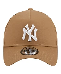 Men's New Era Khaki New York Yankees A-Frame 9FORTY Adjustable Hat